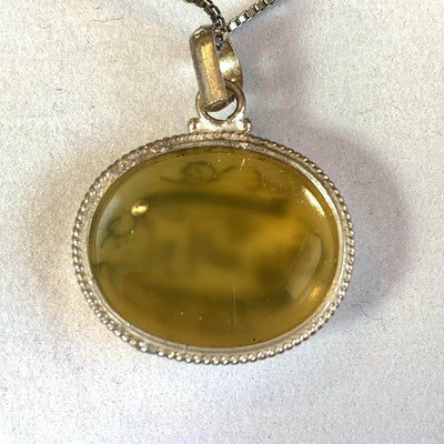 Yellow Akik Pendant for men and women | Engraved Allahu Alam | Yellow Yemeni Aqeeq Stone Pendant | Agate Aqeeq For Women AlAliGems - Al Ali Gems