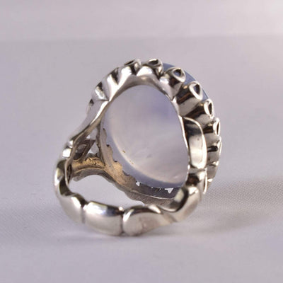 Yemeni Aqeeq Blue for Men | AlAliGems | Engraved Aqeeq Stone Engaved | US Size 12.5 - Al Ali Gems