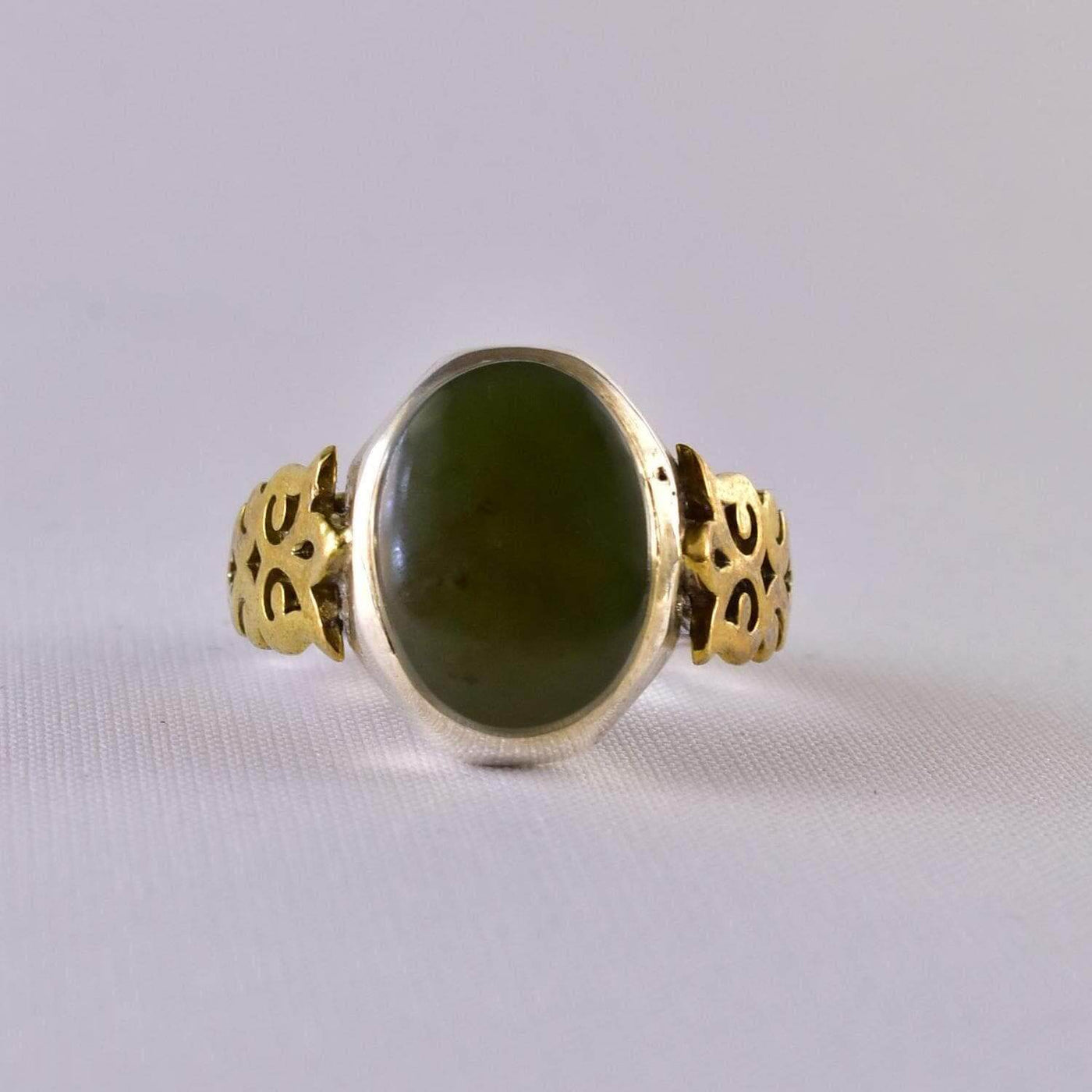 Yemeni Aqeeq Ring for men | AlAliGems | Green Aqeeq Stone Serling Silver Ring US Size 10 - Al Ali Gems