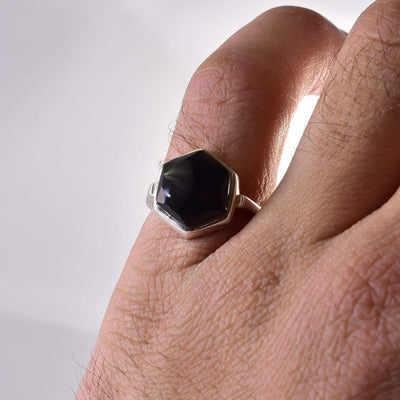 Yemeni Aqeeq Ring for women | Hirz Jawad Hirz Javad | Triangle Shape Aqeeq Stone Ring US Size 6 - Al Ali Gems