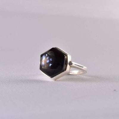Yemeni Aqeeq Ring for women | Hirz Jawad Hirz Javad | Triangle Shape Aqeeq Stone Ring US Size 6 - Al Ali Gems