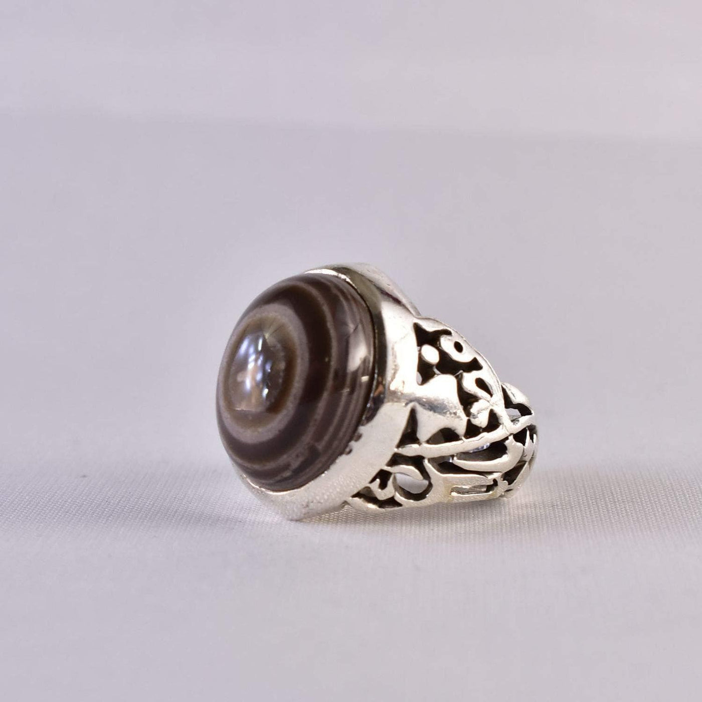 Yemeni Suleiman Aqeeq Ring | خاتم سليماني عقيق سليماني | AlAliGems | Sterling Silver Ring US Size 10.5 - Al Ali Gems