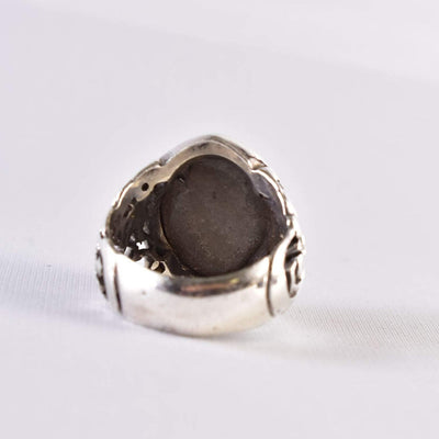 Yemeni Suleiman Aqeeq Ring | خاتم سليماني عقيق سليماني | AlAliGems | Sterling Silver Ring US Size 10.5 - Al Ali Gems