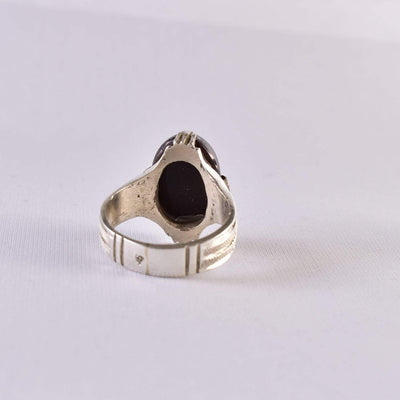 Yemeni Suleiman Aqeeq Ring | خاتم سليماني عقيق سليماني | AlAliGems | Sterling Silver Ring US Size 11 - Al Ali Gems