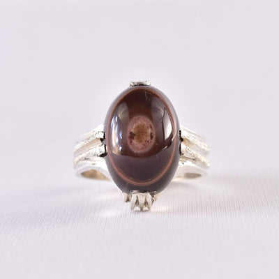 Yemeni Suleiman Aqeeq Ring | خاتم سليماني عقيق سليماني | AlAliGems | Sterling Silver Ring US Size 11 - Al Ali Gems