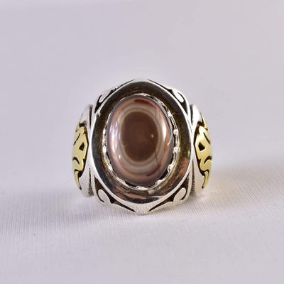 Yemeni Suleiman Aqeeq Ring | خاتم سليماني عقيق سليماني | AlAliGems | Sterling Silver Ring US Size 9.5 - Al Ali Gems