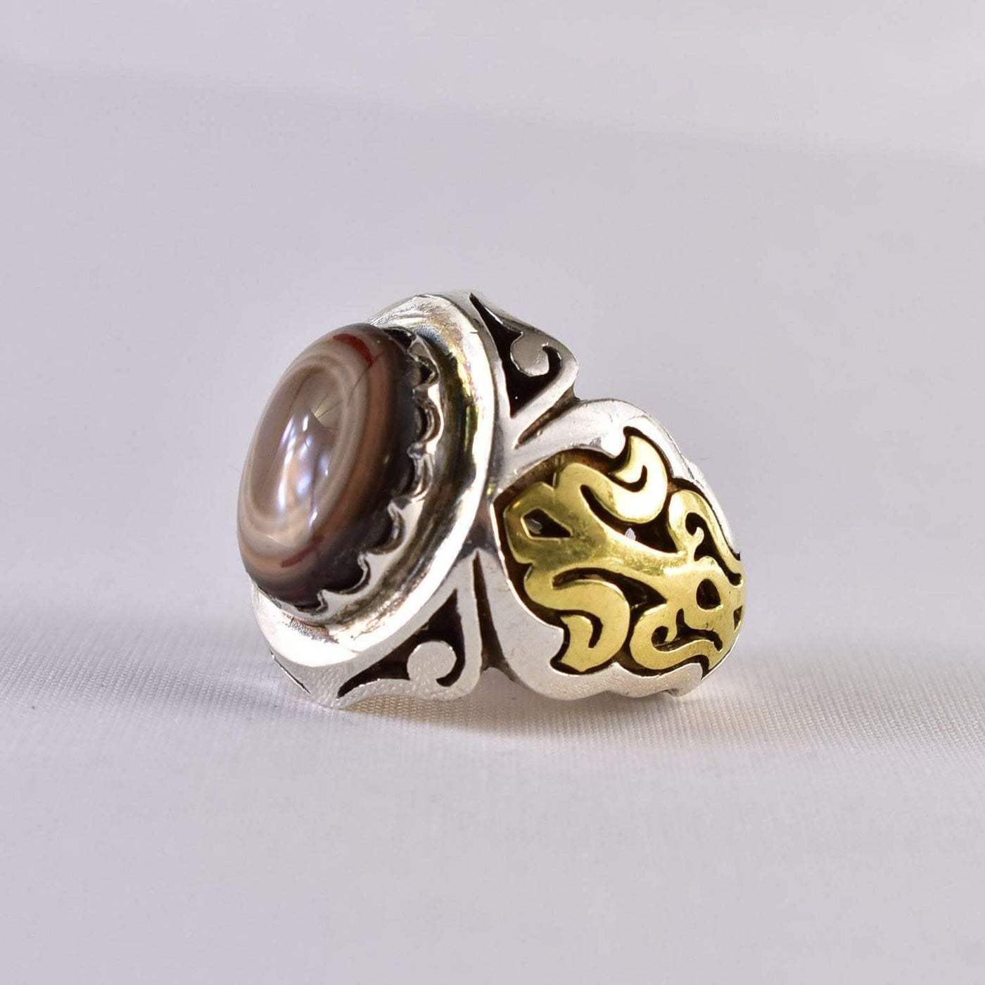 Yemeni Suleiman Aqeeq Ring | خاتم سليماني عقيق سليماني | AlAliGems | Sterling Silver Ring US Size 9.5 - Al Ali Gems
